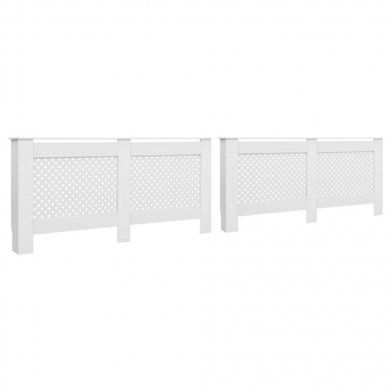 BEI CLORIS - Möbel Heizkörperverkleidungen 2er Set Weiß 152×19×81,5 cm MDF - im Beständig & Modernes Design,172 x 19 x 81,5 cm2p