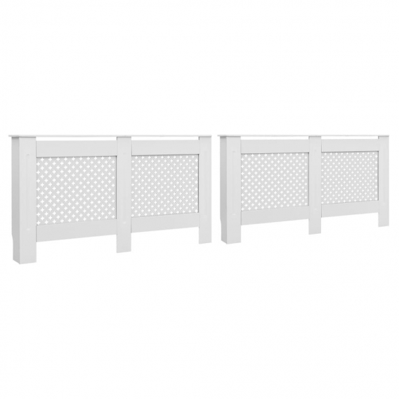 BEI CLORIS - Möbel Heizkörperverkleidungen 2er Set Weiß 152 x 19 x 81,5 cm MDF - im Beständig & Modernes Design,152 x 19 x 81,5 