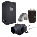 Growzelt mit Abluft Indoor Grow Growzelt 80 Rohrventilator 187cbm/h inkl. Filter