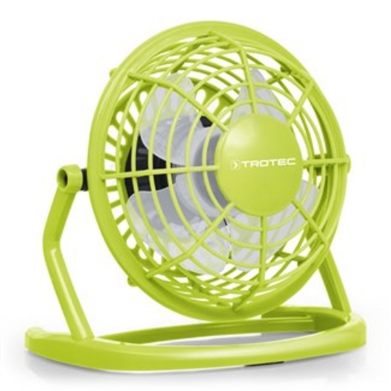 TROTEC TVE 1L Mini USB Ventilator / Fan / Lüfter Lemon Green, geräuscharm mit An/Aus-Schalter, 360° Neigungswinkel, ideal für Sc