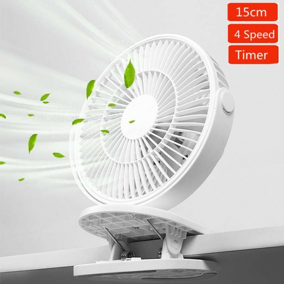 Miixia Clip Fan 15cm 4 Speed Mode Clip-Ventilator Umluftventilator Tischventilator