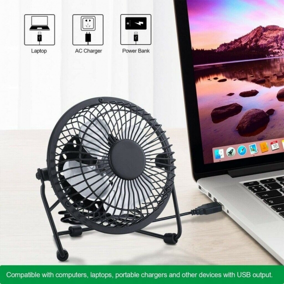 Mini USB Tischventilator 4 Zoll Ventilator Desktop Lüfter Neigbar einstellbare Metall Ventilatoren Für Den Schreibtisch