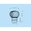 Windgetriebener Edelstahl Dachventilator : Ø 300 System: Ø 300