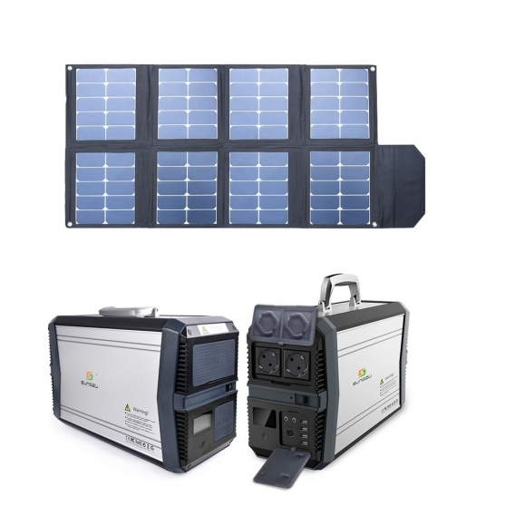 Mobile Stromversorgung Energiespeicher 1000W mit faltbarem PV Panel