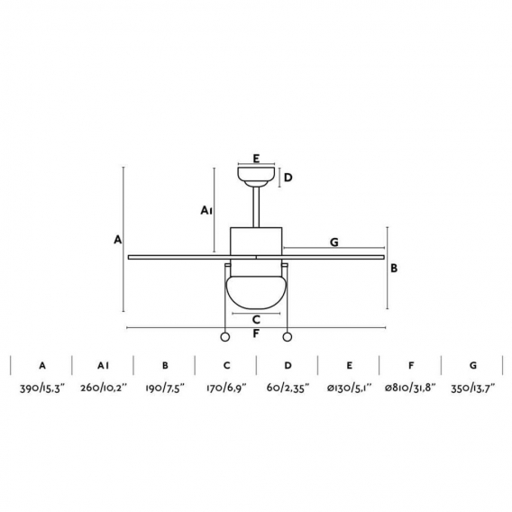 Deckenventilator Palao Weiß inklusive Leuchte 81 cm