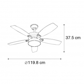 More about QAZQA Deckenventilator mit beleuchtung Stahl I Silber I nickel matt mit Fernbedienung inkl. LED - Malaki Dimmer I Dimmbar I Schl