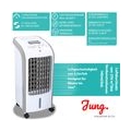 Jung Tv06 Ventilator mit Raumluftbefeuchter + Fernbedienung, 2in1 Lüfter ENERGIESPAREND, Standventilator, Luftfilter + Timer 7,5