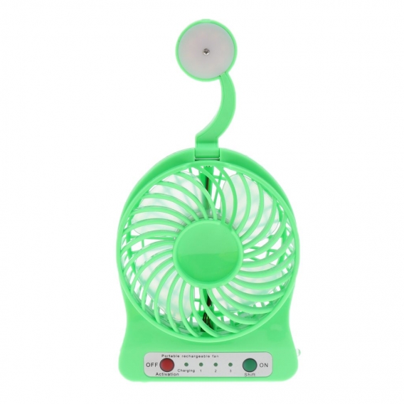 Tragbar Mini USB Ventilator Tischventilator mit LED Nachtleuchte für Schreibtisch Farbe Grün