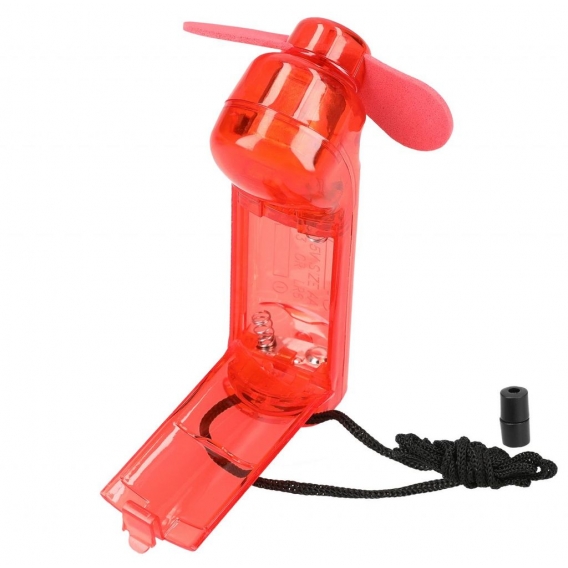 mumbi Handventilator mini Hand Ventilator tragbar klein Miniventilator zum Umhängen in Rot