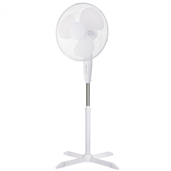 Standventilator Ø40cm mit Oszilation ( Weiß ) - Ventilator 45W, Höhenverstellbar 105-125cm - Towerventilator 3 Geschwindigkeitss