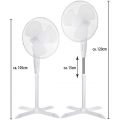 Standventilator Ø40cm mit Oszilation ( Weiß ) - Ventilator 45W, Höhenverstellbar 105-125cm - Towerventilator 3 Geschwindigkeitss