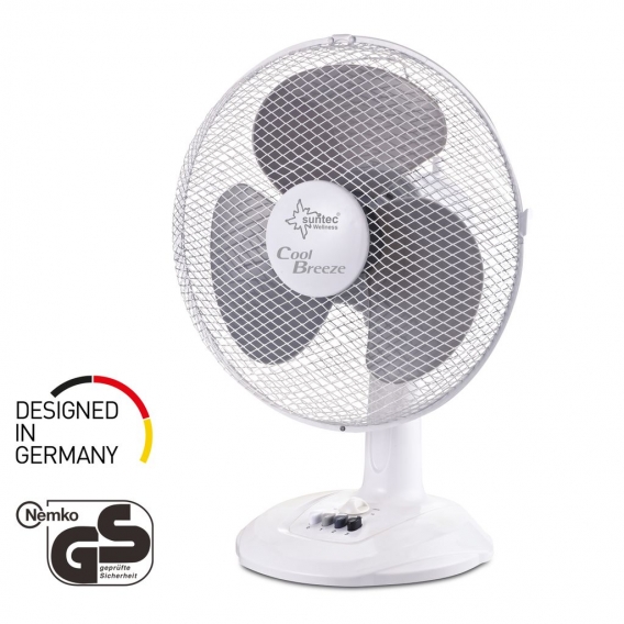 SUNTEC Tischventilator CoolBreeze 4000 TV - 50 Watt, 40 cm Leise | Tisch Ventilator 3 Stufen, Tragbar | Fan Kühler Windmaschine 