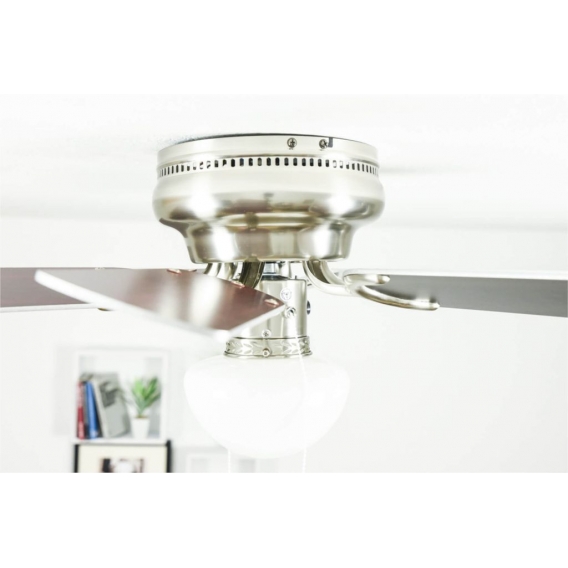 Deckenventilator Petite Nickel Zugschnur & Licht 76 cm