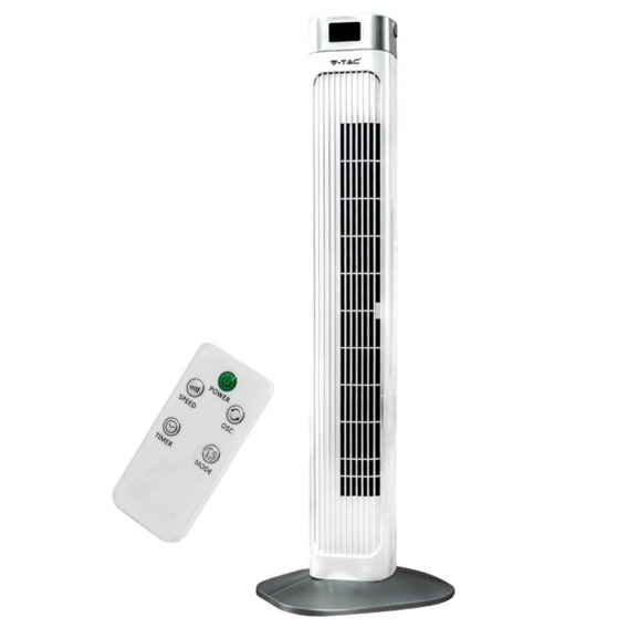 V-tac VT-5536 Turmventilator mit Display - 55W - Weiß - 91 cm hoch