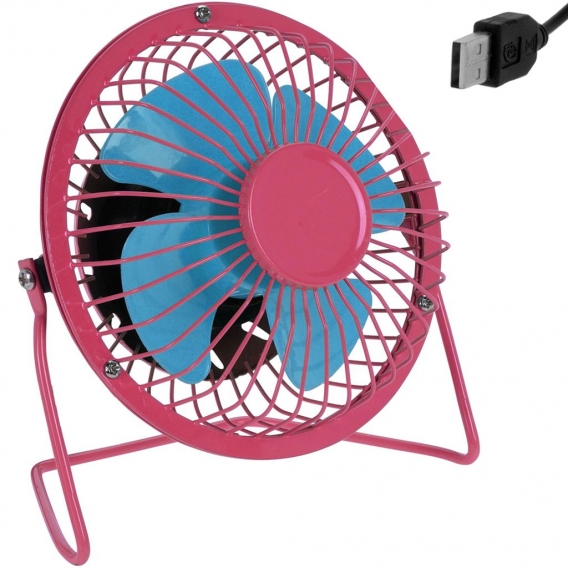 USB Ventilator Tischventilator Tisch Lüfter 360° neigbar geräuchsarm, Farbe:rosa