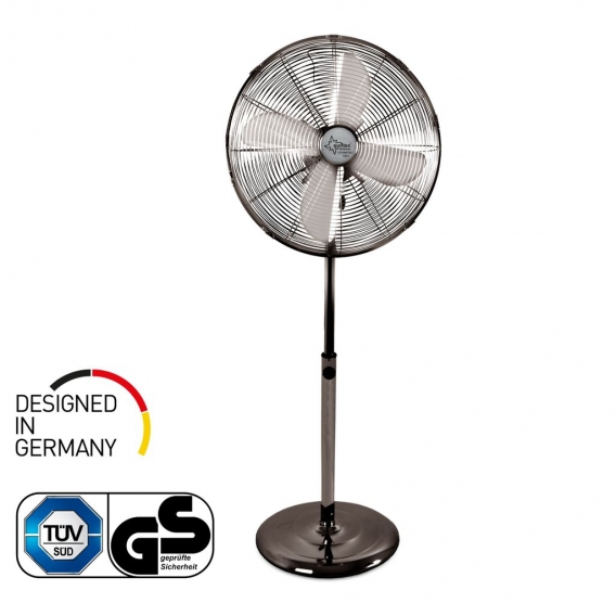 SUNTEC Ventilator Leise, Timer | Standventilator CoolBreeze 4000 | 40 cm Durchmesser | Stand Fan Windmaschine Metall Chrom | für