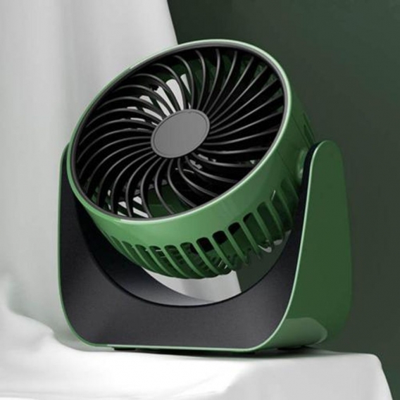 USB-Tischventilator, 360 ° -Einstellung, USB, wiederaufladbar, starker Wind, leiser persönlicher Ventilator, Umluftventilator fü