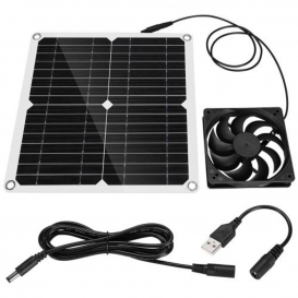 More about 12W Solarpanel Abluftventilator Outdoor Mini Ventilator für Gewächshaus USB Solarpanel