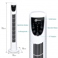 Lospitch Turmventilator mit Fernbedienung leise 75° oszillierender Ventilator Timer, Turm Standventilator, weiß