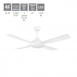 More about LED Deckenventilator BONDI 1  3450K/1X20W H:33,4cm Ø:122cm weiss matt  inkl. Fernbedienung dimmbar