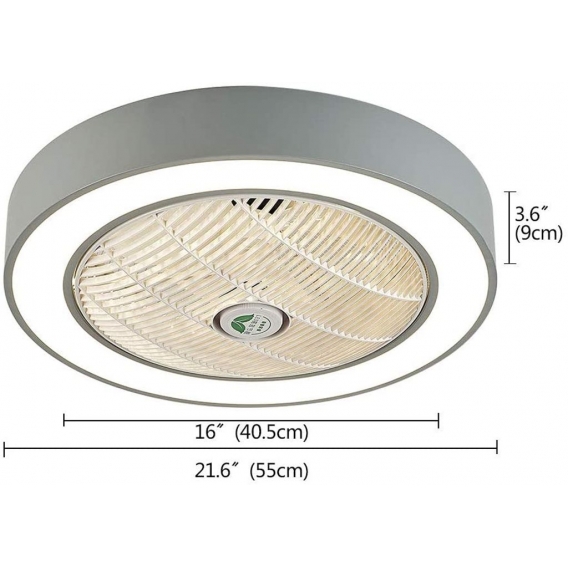 22 Zoll Deckenventilator mit Leuchten Kronleuchter Mit Fernbedienung Dreifarbiges Moderne Wohnzimmer Schlafzimmer Kinderzimmer G