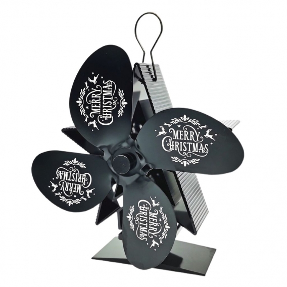 Xmas thema hitze betrieben kamin ofen ventilator für holzbrenner eco friendly Farbe Black_B