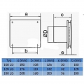 Axial Ventilator im Alu-Design Ø 100mm, Nachlaufrelais - Abluft, Badlüfter, Wandlüfter