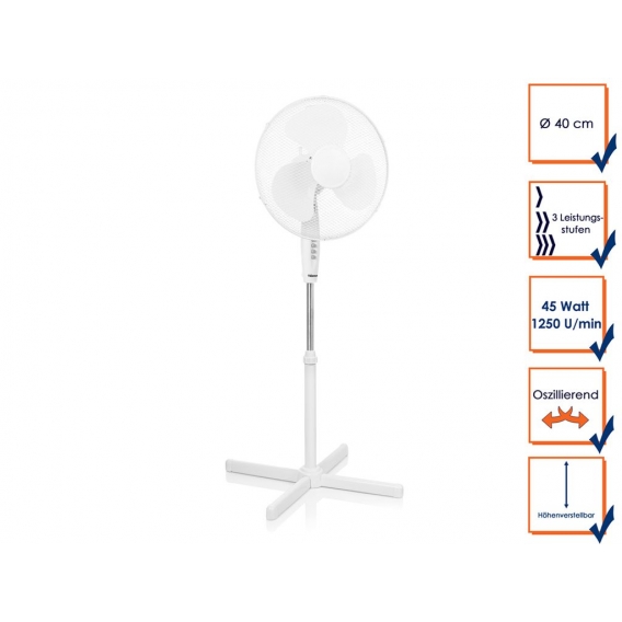Weißes Set Tischlüfter & Standlüfter oszillierend Ventilatoren Luftkühler leise