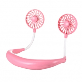 More about USB Tragbarer Nackenventilator, wiederaufladbare Nackenbügel Sport Fan Lazy Hals hängenden Dual Cooling Fan Rosa