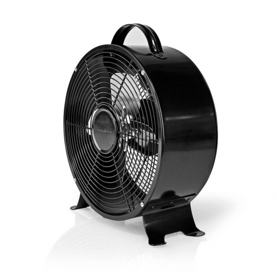 Retro-Design Tischventilator 25 cm Schwarz Bodenventilator 2 Stufen (GH 30cm)