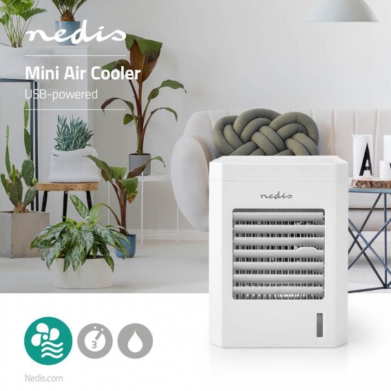 Mini Luftkühler Air Cooler Tischventilator mit Befeuchtung mit Tragegriff