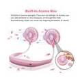 Ventilator USB Sportfan Mini Reiselüfter Wiederaufladbarer Nackenlüfter Faul Hals Hängender 360° Verstellbarer Fan - Rosa