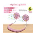 Ventilator USB Sportfan Mini Reiselüfter Wiederaufladbarer Nackenlüfter Faul Hals Hängender 360° Verstellbarer Fan - Rosa