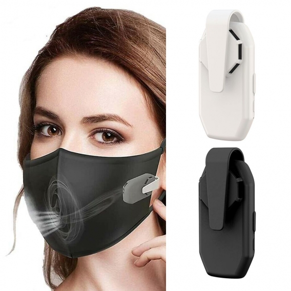 Tragbarer USB-wiederaufladbarer Mini-Gesichtsmaskenlüfter Stummschalten von Sportkühlungs-Clip-On-Lüftern Ventilator ＃ Schwarz