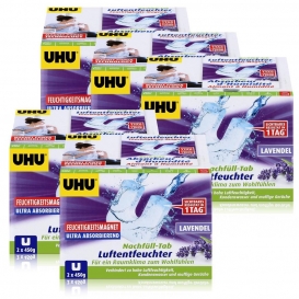 More about Uhu Luftentfeuchter Nachfüll-Tab Lavendel 2x450g Feuchtigkeits-Magnet (5er Pack)