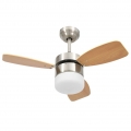 Duolm Deckenventilator mit Lampe und Fernbedienung 76 cm Hellbraun