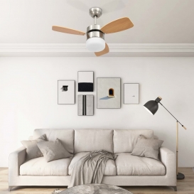 More about [ BEST SELLER ] Deckenventilator mit Lampe und Fernbedienung 76 cm Hellbraun TOP-MARKT