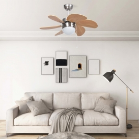 More about [ BEST SELLER ] Deckenventilator mit Lampe 76 cm Hellbraun TOP-MARKT