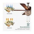 Antik Deckenventilator Zugschalter Kristall Fan Wohnzimmer Vintage Ohne Licht 132cm(52 Inch)