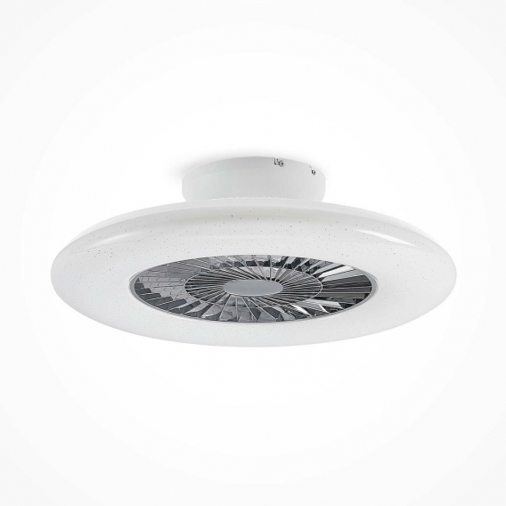 Starluna LED Deckenventilator mit Lampe 'Madino' dimmbar Fernbedienung (Modern) in Weiß aus Metall u.a. für Wohnzimmer & Esszimm