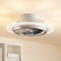 Starluna LED Deckenventilator mit Lampe 'Yolina' dimmbar Fernbedienung (Modern) in Weiß aus Metall u.a. für Wohnzimmer & Esszimm