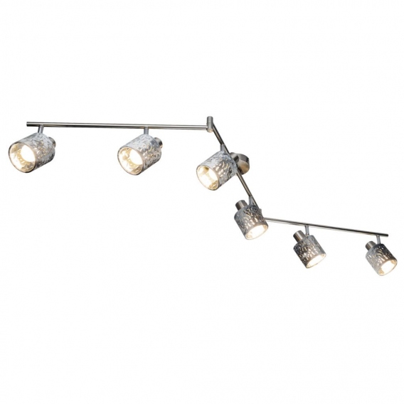 RGB LED Deckenlampe, Nachbildungstanzungen, silber, L 145 cm, ALYS