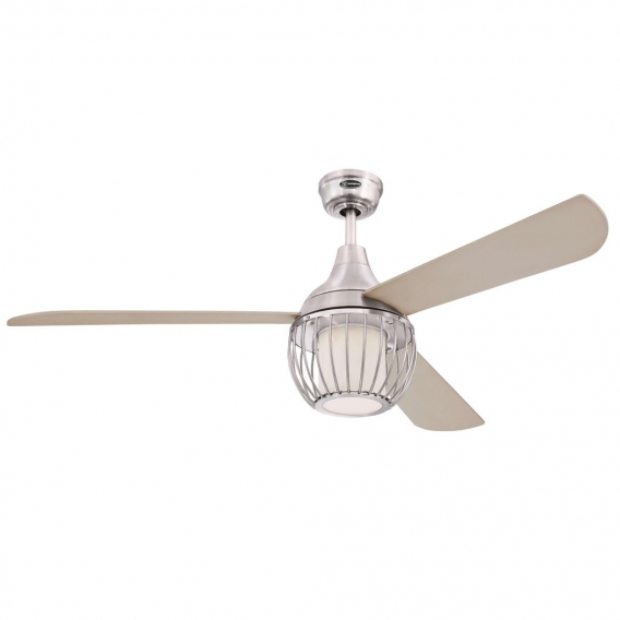 Deckenventilator Graham Nickel 132 cm mit LED Leuchte