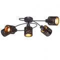 RGB LED Deckenlampe, Nachbildungstanzungen, schwarz gold, TROY