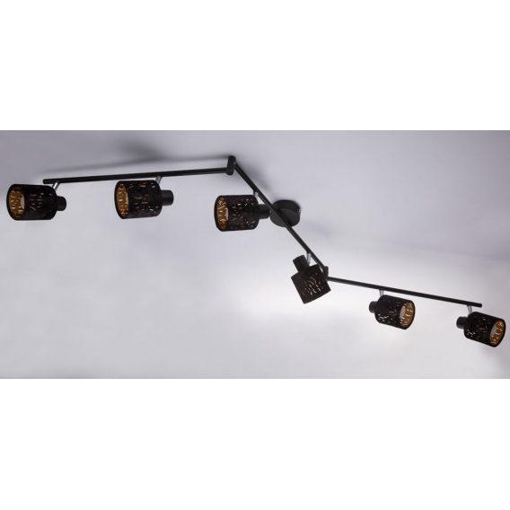 RGB LED Deckenlampe, Samt, schwarz gold, L 145 cm, TROY