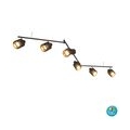 RGB LED Deckenlampe, Samt, schwarz gold, L 145 cm, TROY