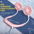 AcserGery Handfreier tragbarer Ventilator Mini-USB-wiederaufladbarer Aromatherapie-Kragenventilator mit Doppelwindkopf 3 Geschwi