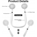 AcserGery Nacken- und Handventilator, 2 in 1 wiederaufladbarer Nackenventilator mit LED-Anzeige, 360° verstellbarer tragbarer Ve