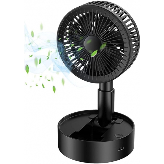 Pyzl Faltbarer tragbarer Tischventilator Mini-USB-Handventilator, leiser Ventilator, mit 120 ° drehbarer Einstellgeschwindigkeit