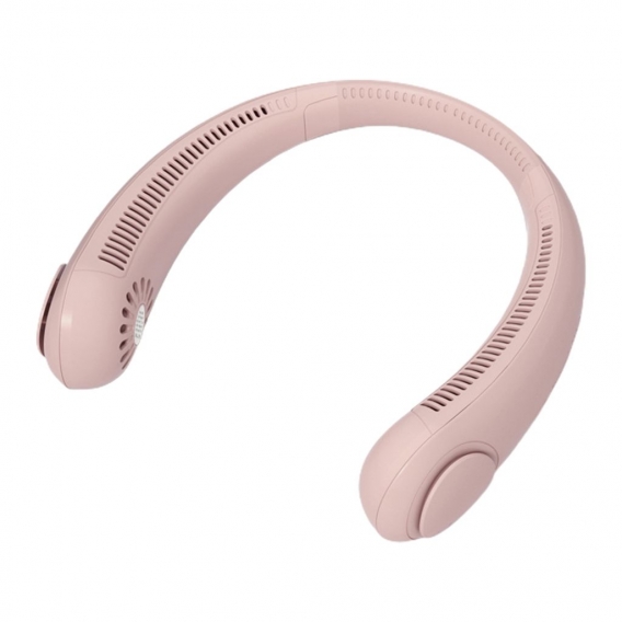 Tragbarer klingenloser Mini-Lüfter-Halsband Lazy Neck Hanging Cooler USB aufladbar Einbauventilator - Rosa